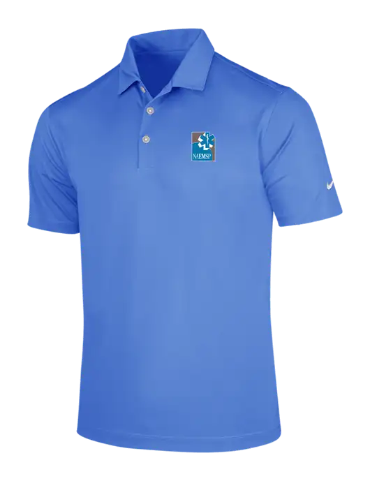 NIKE Light Royal Blue Dri-Fit Vertical Mesh Polo w/NAEMSP Logo