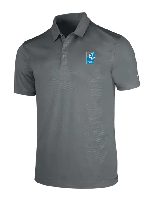 NIKE Medium Grey Dri-Fit Embossed Tri-Blade Polo w/NAEMSP Logo