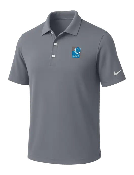 NIKE Medium Grey Dri-Fit Micro Pique Polo w/NAEMSP Logo