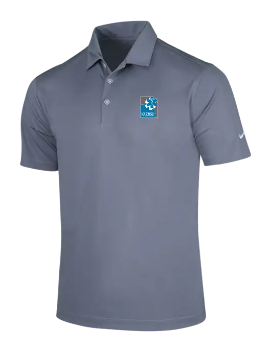 NIKE Medium Grey Dri-Fit Vertical Mesh Polo w/NAEMSP Logo