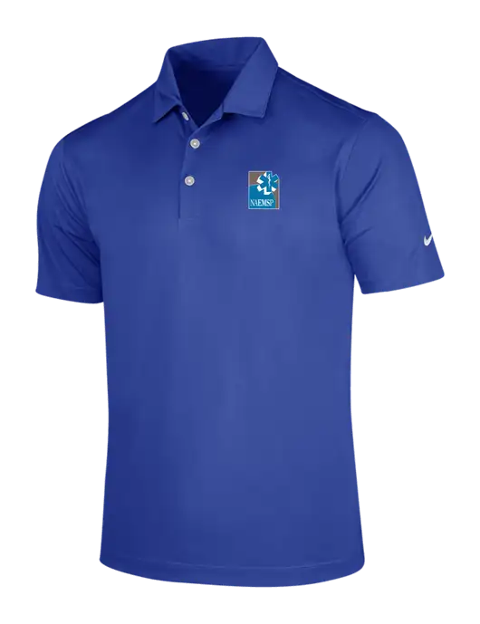 NIKE Dark Royal Dri-Fit Vertical Mesh Polo w/NAEMSP Logo