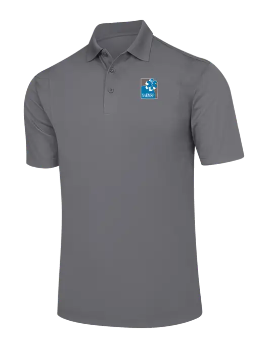 Medium Grey Micropique Sport-Wick Polo w/NAEMSP Logo