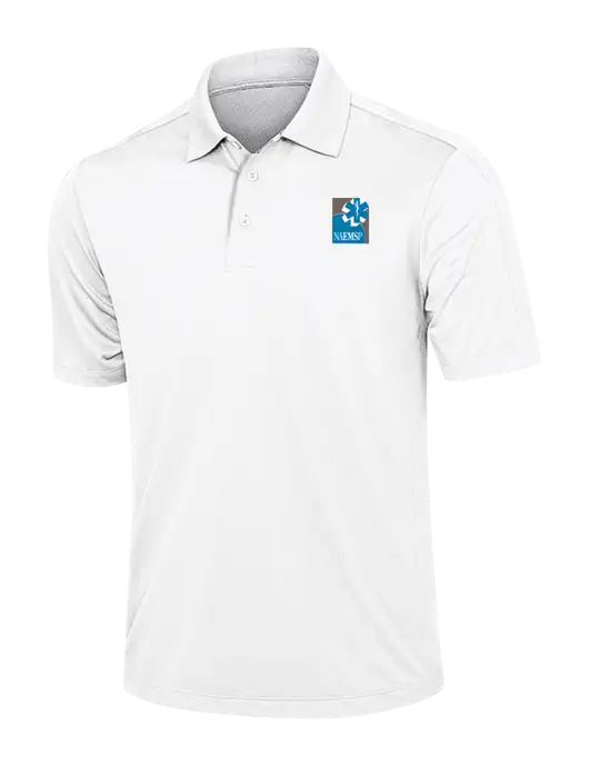 White Diamond Textured Jacquard Polo w/NAEMSP Logo