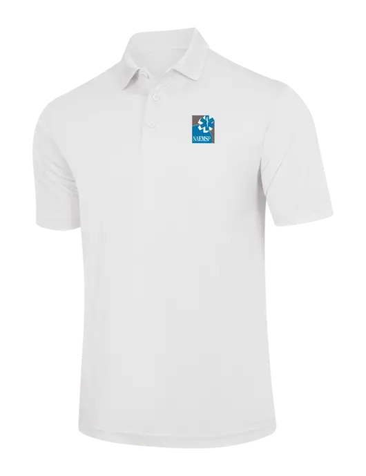 White PosiCharge Competitor Polo w/NAEMSP Logo