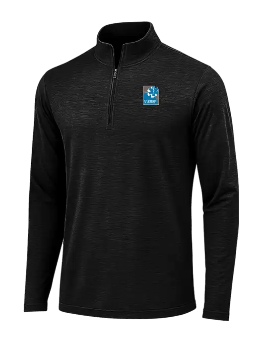 Black Triad Solid Posicharge Tri-Blend Wicking 1/4 Zip Pullover w/NAEMSP Logo