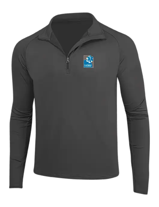 Charcoal Grey Sport Wick Stretch 1/4 Zip Pullover w/NAEMSP Logo