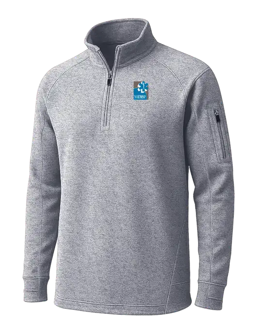 Grey Heather Tech Fleece 1/4 Zip Pullover w/NAEMSP Logo