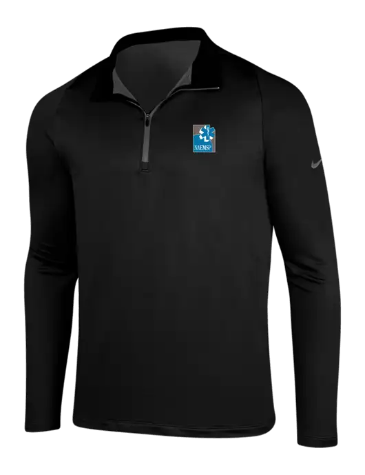 NIKE Black/Dark Grey Dry-Fit Stretch 1/2 Zip Cover-Up w/NAEMSP Logo