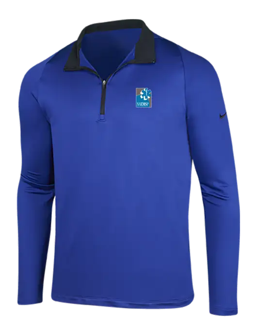 NIKE Deep Royal/Black Dry-Fit Stretch 1/2 Zip Cover-Up w/NAEMSP Logo