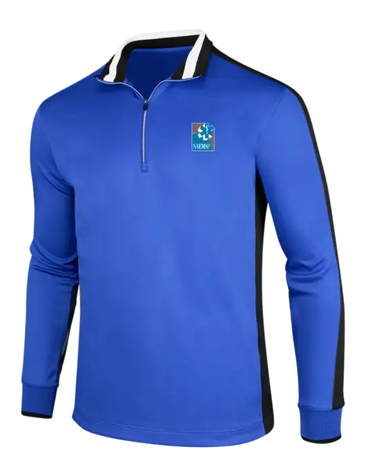 NIKE Game Royal/Black/White Dry-Fit 1/2 Zip Cover-Up w/NAEMSP Logo