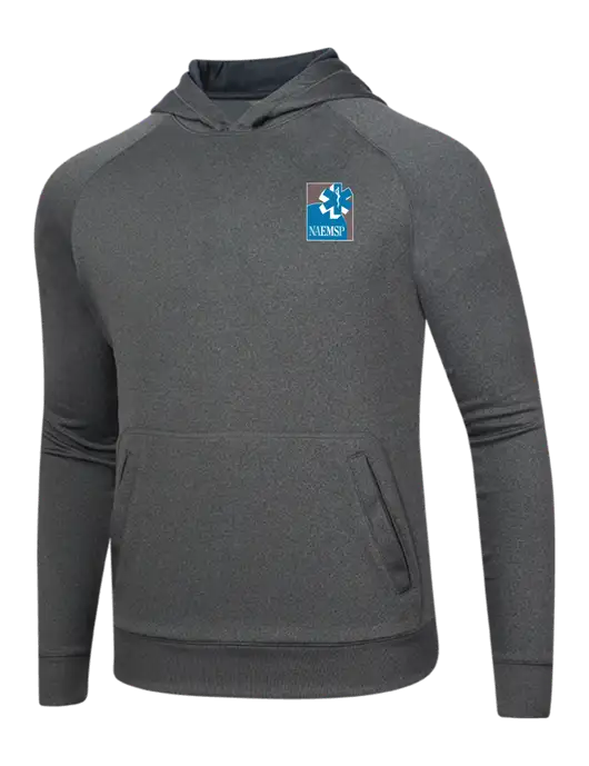 Tech Graphite Heather Fleece Hooded Sweatshirt w/NAEMSP Logo