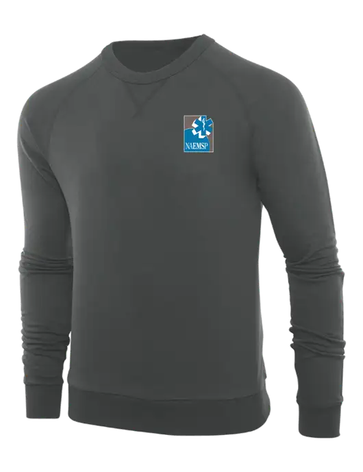 Allmade Charcoal Grey Organic French Terry Crewneck Sweatshirt w/NAEMSP Logo