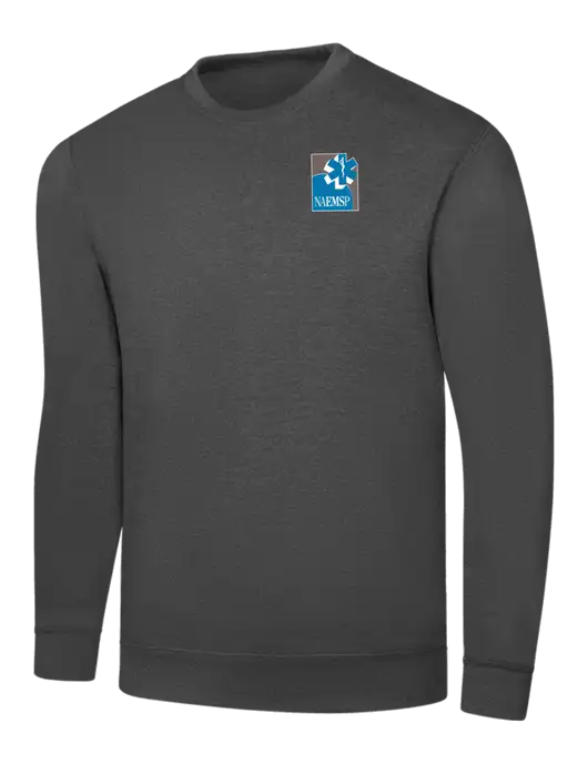 Charcoal 7.8 oz Ring Spun Crew Sweatshirt w/NAEMSP Logo