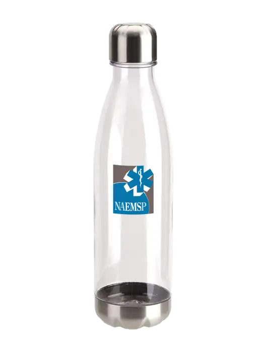 Bayside Tritan Clear 25 oz Bottle with Stainless Base and Cap w/NAEMSP Logo