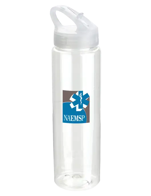 Buddy Clear 32 oz PET Bottle with Flip Lid w/NAEMSP Logo