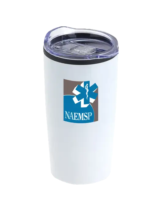 Olympus White 20 oz Tumbler w/NAEMSP Logo