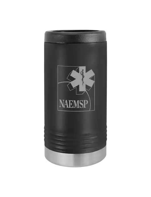 Polar Camel Powder Coated Black Vacuum Insulated Slim Beverage Holder w/NAEMSP Logo