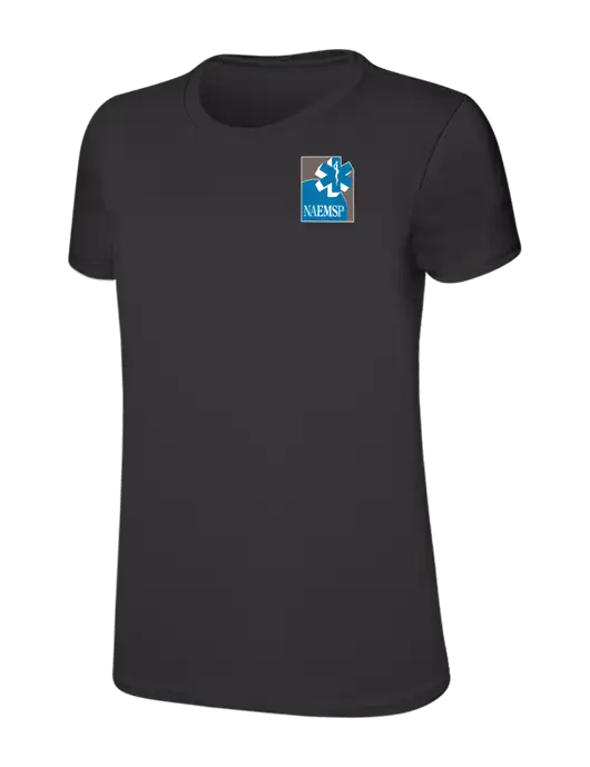 Womens Ring Spun Charcoal 4.5 oz T-Shirt w/NAEMSP Logo