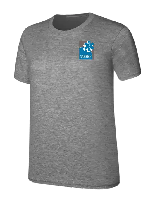 Womens Ring Spun Light Grey Heather 4.5 oz T-Shirt w/NAEMSP Logo