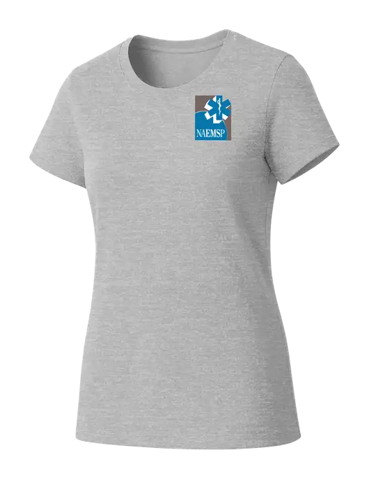 Womens Seriously Soft Light Heathered Grey T-Shirt w/NAEMSP Logo