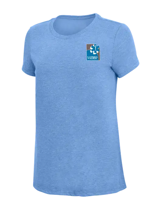 Womens Simply Soft Maritime Frost 4.5oz Poly/Combed Ring Spun Cotton T-Shirt
 w/NAEMSP Logo