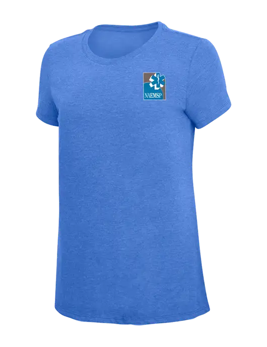 Womens Simply Soft Royal Frost 4.5oz  Poly/Combed Ring Spun Cotton T-Shirt w/NAEMSP Logo