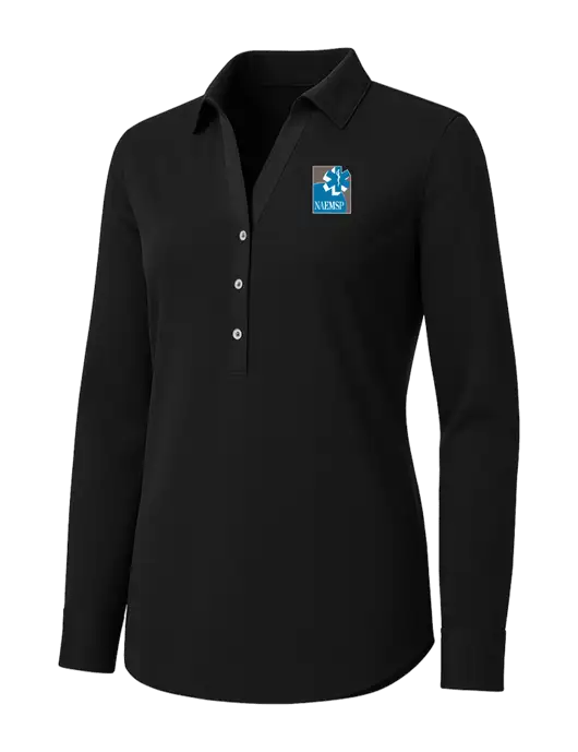 Womens Black City Stretch Shirt w/NAEMSP Logo