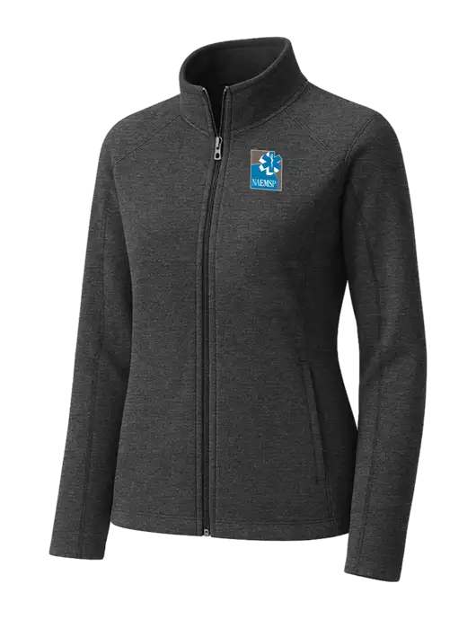 Charcoal Womens Heather Microfleece Full-Zip Jacket w/NAEMSP Logo