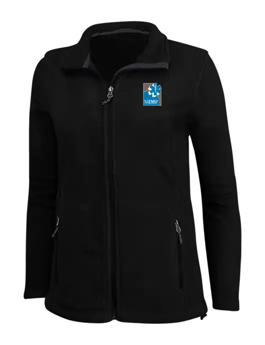 Womens Black Fleece Jacket w/NAEMSP Logo