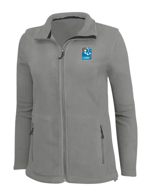 Womens Medium Grey Fleece Jacket w/NAEMSP Logo