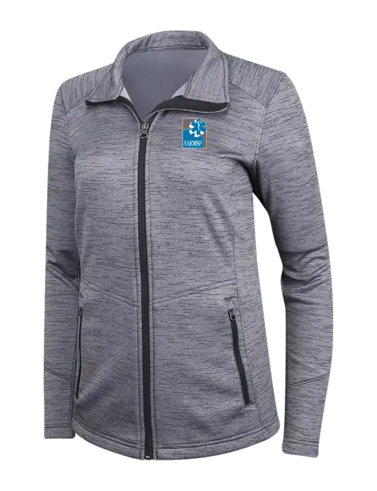 Medium Grey Womens Digi Stripe Fleece Jacket w/NAEMSP Logo