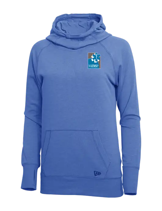 New Era Royal Heather Womens Tri-Blend Fleece Pullover Hoodie w/NAEMSP Logo