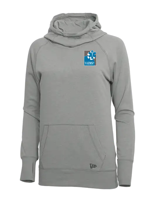 New Era Shadow Grey Heather Womens Tri-Blend Fleece Pullover Hoodie w/NAEMSP Logo