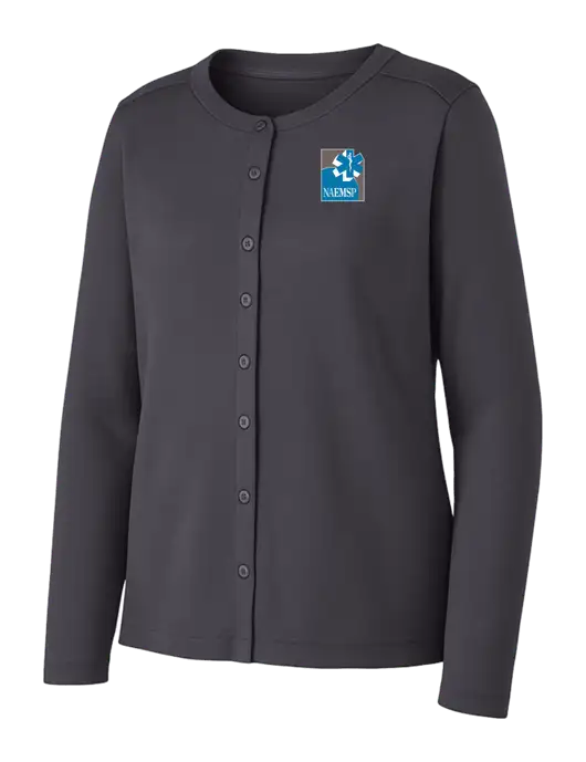 Grey Smoke Womens Concept Stretch Button-Front Cardigan Sweater w/NAEMSP Logo